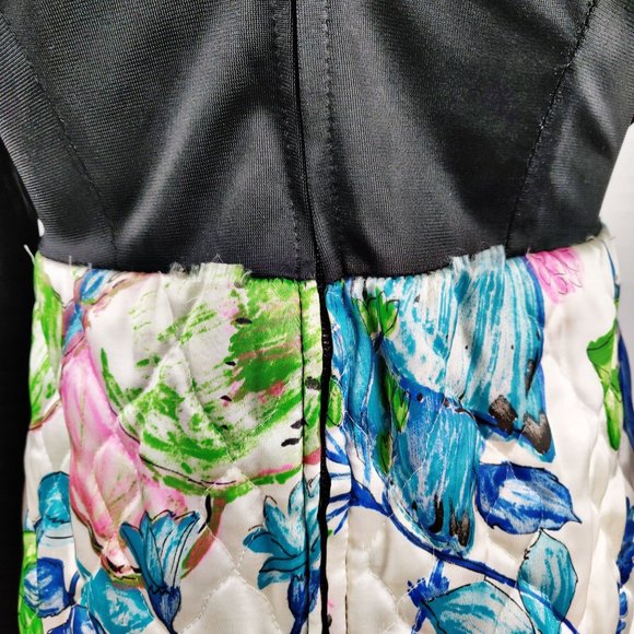 Vintage 1960s Quilted Hostess Dress MOD Flower Power Maxi Dress Butterflies M - Picture 9 of 12